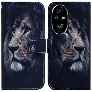 For Honor 200 Pro Coloured Drawing Flip Leather Phone Case(Lion)