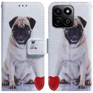 For Honor Play 60 Plus Coloured Drawing Flip Leather Phone Case(Pug)