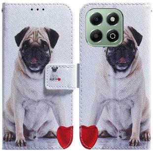 For Honor X6b Coloured Drawing Flip Leather Phone Case(Pug)