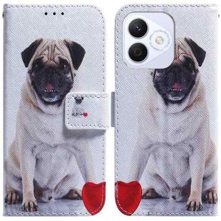 For Honor X60i Coloured Drawing Flip Leather Phone Case(Pug)