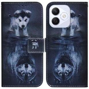 For Honor X60i Coloured Drawing Flip Leather Phone Case(Wolf and Dog)