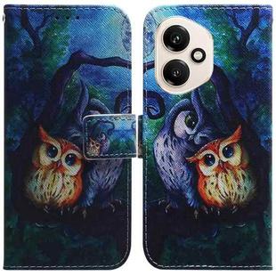 For Honor 400 Global 156.5mm Coloured Drawing Flip Leather Phone Case(Oil Painting Owl)