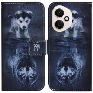 For Honor 400 Global 156.5mm Coloured Drawing Flip Leather Phone Case(Wolf and Dog)