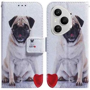 For Honor 400 Pro Global 160.8mm Coloured Drawing Flip Leather Phone Case(Pug)