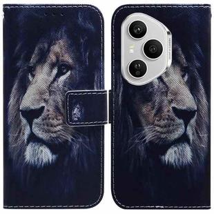 For Honor 400 Pro Global 160.8mm Coloured Drawing Flip Leather Phone Case(Lion)