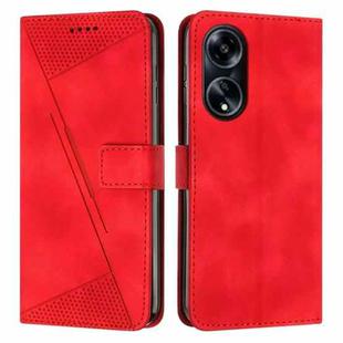 For OPPO A1 5G Dream Triangle Leather Phone Case with Lanyard(Red)