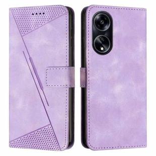 For OPPO A1 5G Dream Triangle Leather Phone Case with Lanyard(Purple)