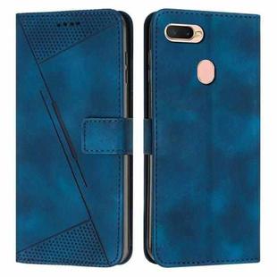 For OPPO A5s / A12 Dream Triangle Leather Phone Case with Lanyard(Blue)