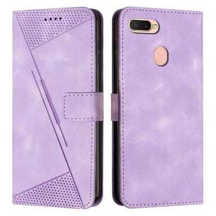 For OPPO A5s / A12 Dream Triangle Leather Phone Case with Lanyard(Purple)