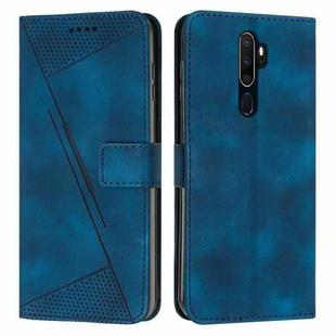 For OPPO A9 2020 Dream Triangle Leather Phone Case with Lanyard(Blue)