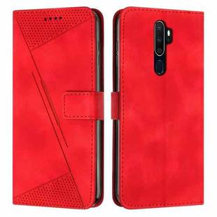 For OPPO A9 2020 Dream Triangle Leather Phone Case with Lanyard(Red)