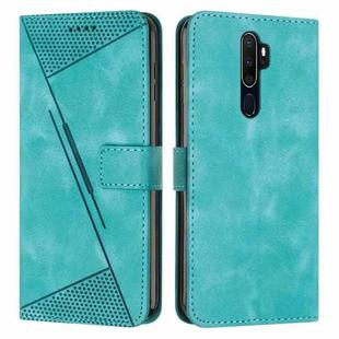 For OPPO A9 2020 Dream Triangle Leather Phone Case with Lanyard(Green)
