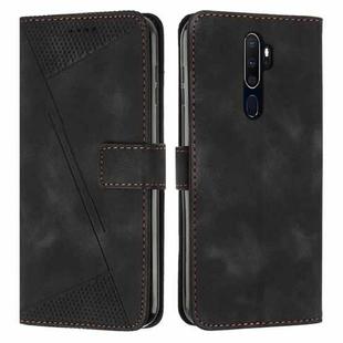 For OPPO A9 2020 Dream Triangle Leather Phone Case with Lanyard(Black)