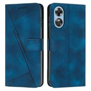 For OPPO A17 / A17k Dream Triangle Leather Phone Case with Lanyard(Blue)