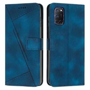 For OPPO A52 / A72 / A92 Dream Triangle Leather Phone Case with Lanyard(Blue)