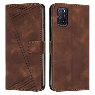 For OPPO A52 / A72 / A92 Dream Triangle Leather Phone Case with Lanyard(Brown)