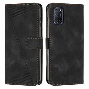 For OPPO A52 / A72 / A92 Dream Triangle Leather Phone Case with Lanyard(Black)