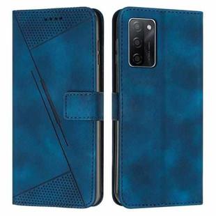 For OPPO A55s JP Version Dream Triangle Leather Phone Case with Lanyard(Blue)