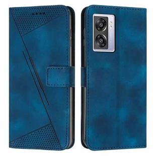 For OPPO A57 5G 2022 Dream Triangle Leather Phone Case with Lanyard(Blue)
