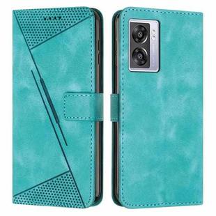 For OPPO A57 5G 2022 Dream Triangle Leather Phone Case with Lanyard(Green)