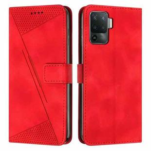 For OPPO A94 4G / F19 Pro Dream Triangle Leather Phone Case with Lanyard(Red)