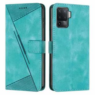 For OPPO A94 4G / F19 Pro Dream Triangle Leather Phone Case with Lanyard(Green)