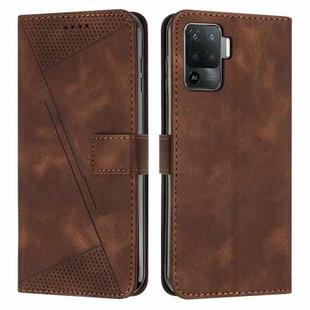 For OPPO A94 4G / F19 Pro Dream Triangle Leather Phone Case with Lanyard(Brown)