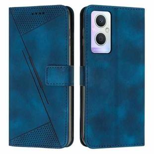 For OPPO A96 5G Dream Triangle Leather Phone Case with Lanyard(Blue)