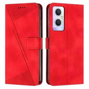 For OPPO A96 5G Dream Triangle Leather Phone Case with Lanyard(Red)