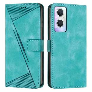 For OPPO A96 5G Dream Triangle Leather Phone Case with Lanyard(Green)