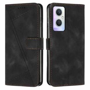 For OPPO A96 5G Dream Triangle Leather Phone Case with Lanyard(Black)