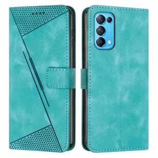 For OPPO Reno5 / Find X3 Lite Dream Triangle Leather Phone Case with Lanyard(Green)