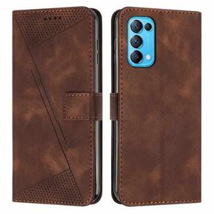 For OPPO Reno5 / Find X3 Lite Dream Triangle Leather Phone Case with Lanyard(Brown)