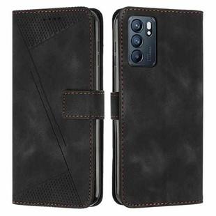 For OPPO Reno6 5G Dream Triangle Leather Phone Case with Lanyard(Black)