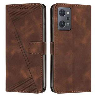 For OPPO Reno7 A JP Version Dream Triangle Leather Phone Case with Lanyard(Brown)
