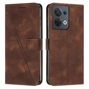 For OPPO Reno8 5G Dream Triangle Leather Phone Case with Lanyard(Brown)