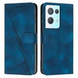 For OPPO Reno8 Pro / Reno8 Pro+ Dream Triangle Leather Phone Case with Lanyard(Blue)