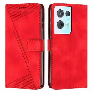 For OPPO Reno8 Pro / Reno8 Pro+ Dream Triangle Leather Phone Case with Lanyard(Red)