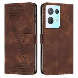 For OPPO Reno8 Pro / Reno8 Pro+ Dream Triangle Leather Phone Case with Lanyard(Brown)