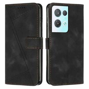 For OPPO Reno8 Pro / Reno8 Pro+ Dream Triangle Leather Phone Case with Lanyard(Black)