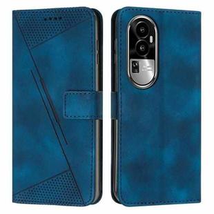 For OPPO Reno10 Pro+ Dream Triangle Leather Phone Case with Lanyard(Blue)