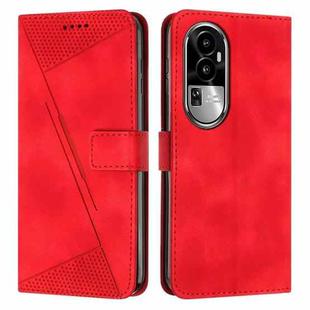 For OPPO Reno10 Pro+ Dream Triangle Leather Phone Case with Lanyard(Red)