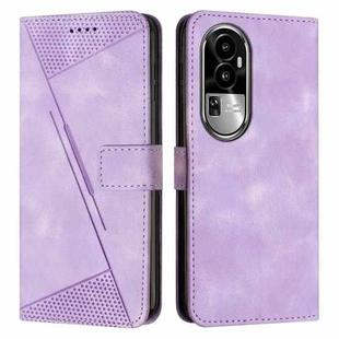 For OPPO Reno10 Pro+ Dream Triangle Leather Phone Case with Lanyard(Purple)