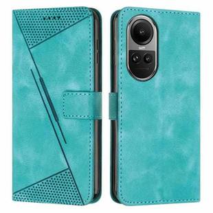 For OPPO Reno10 5G / Reno10 Pro 5G Global Dream Triangle Leather Phone Case with Lanyard(Green)