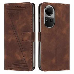 For OPPO Reno10 5G / Reno10 Pro 5G Global Dream Triangle Leather Phone Case with Lanyard(Brown)
