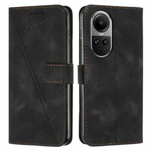For OPPO Reno10 5G / Reno10 Pro 5G Global Dream Triangle Leather Phone Case with Lanyard(Black)