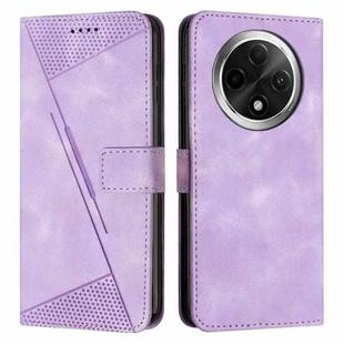 For OPPO A3 Pro Dream Triangle Leather Phone Case with Lanyard(Purple)