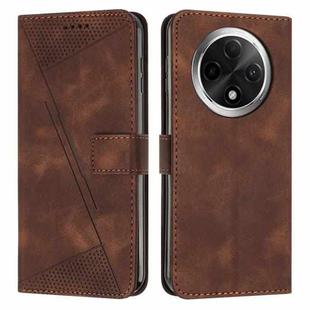 For OPPO A3 Pro Dream Triangle Leather Phone Case with Lanyard(Brown)