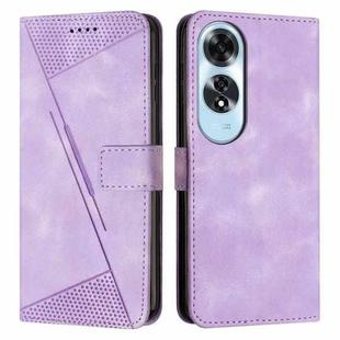 For OPPO A60 4G Dream Triangle Leather Phone Case with Lanyard(Purple)