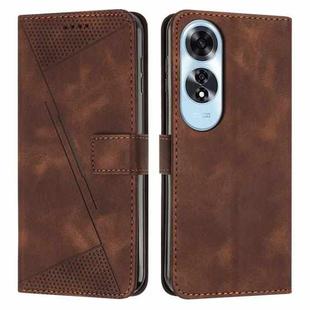 For OPPO A60 4G Dream Triangle Leather Phone Case with Lanyard(Brown)